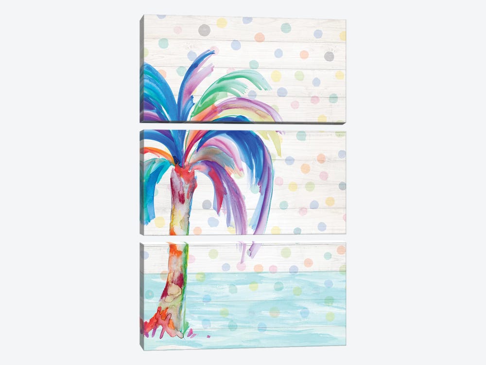 Funky Palm on Dots II by Julie Derice 3-piece Art Print
