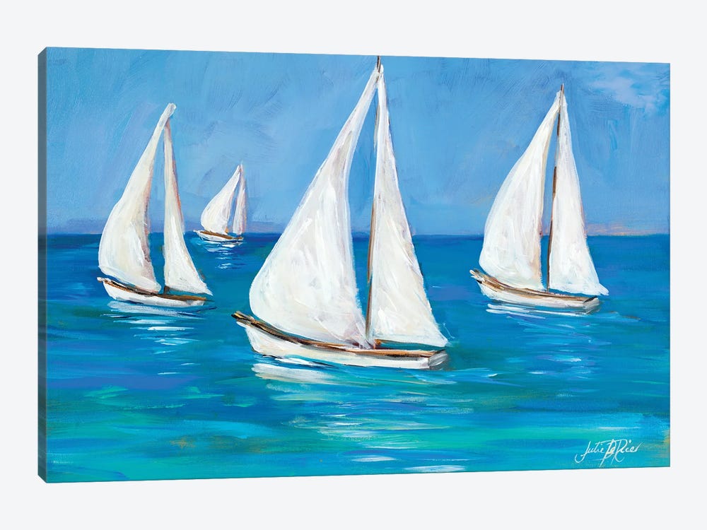 Sailboats I by Julie Derice 1-piece Canvas Art Print