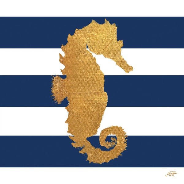 Seahorses: Sea Creatures On Stripes I by Julie Derice