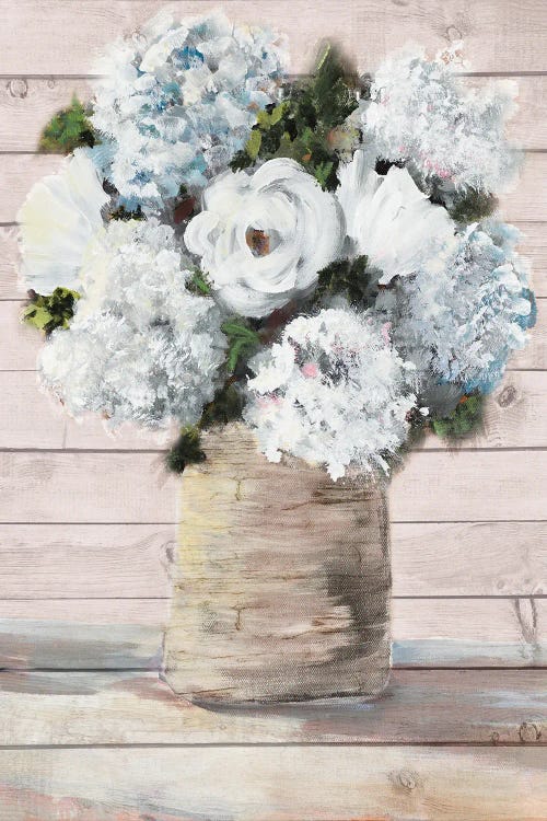 White and Blue Rustic Blooms