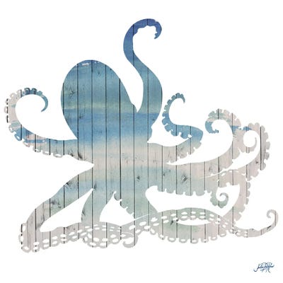 Wooden Octopus by Julie Derice framed canvas print