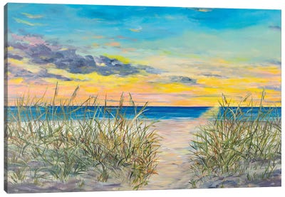 Grassy Beaches Canvas Art Print - Trail, Path & Road Art