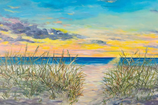 Large Coastal Art - Canvas Prints: Grassy Beaches by Julie Derice
