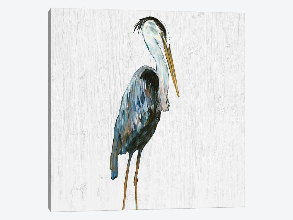 Heron on Whitewash III by Julie Derice 1-piece Canvas Artwork