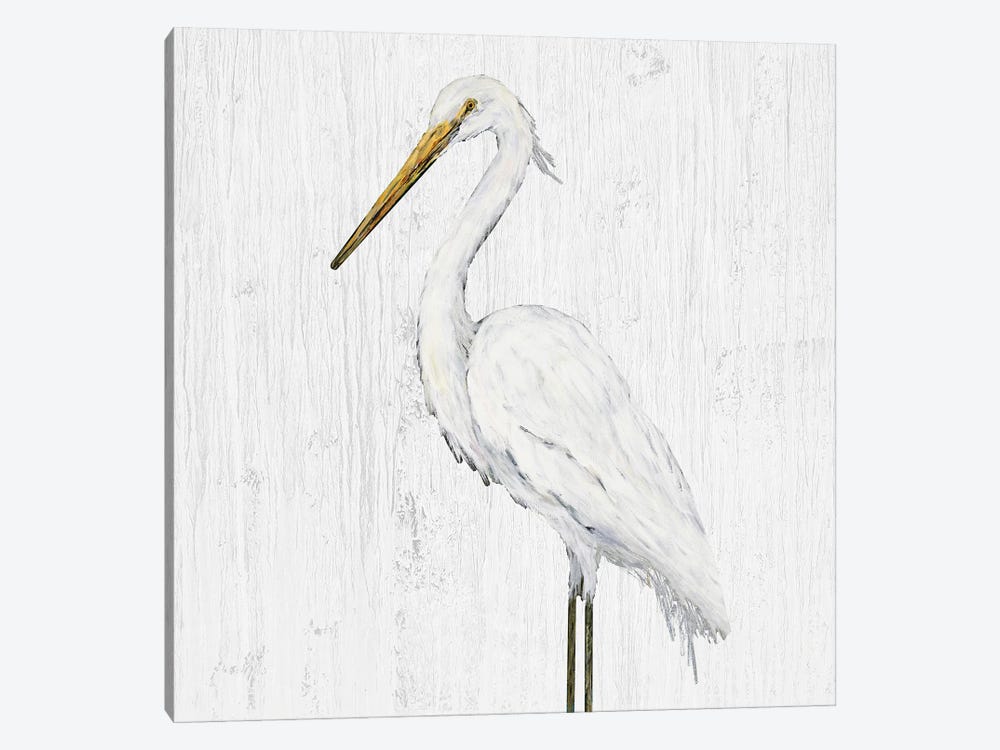 Heron on Whitewash IV by Julie Derice 1-piece Canvas Print