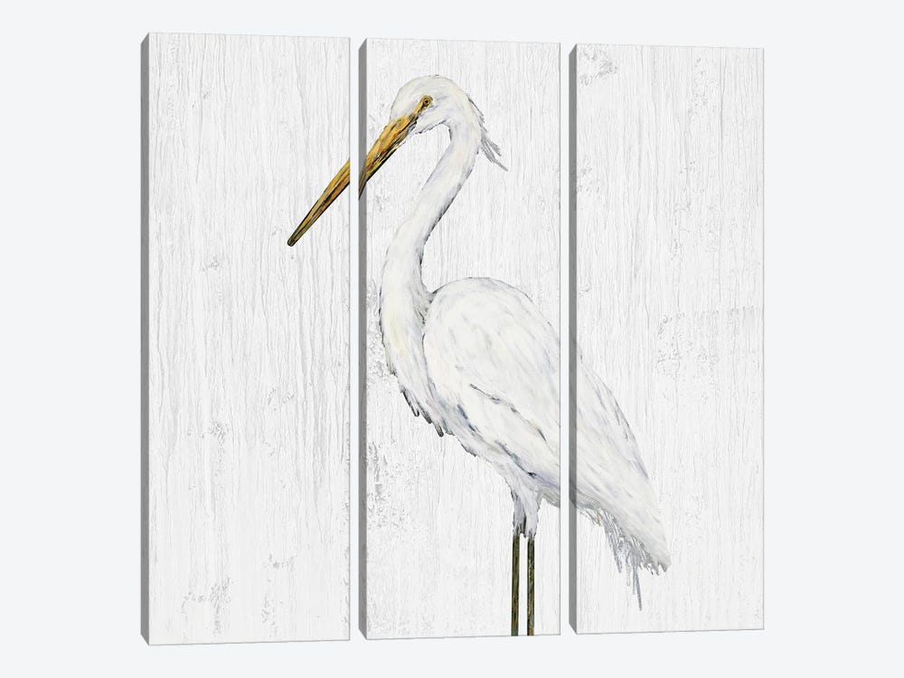 Heron on Whitewash IV by Julie Derice 3-piece Art Print
