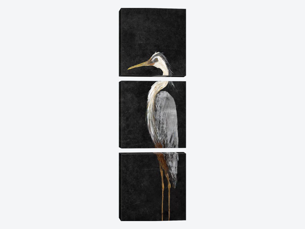Heron on Black I by Julie Derice 3-piece Canvas Art