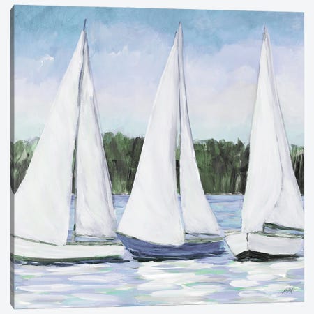 White Sails Canvas Print #DRC245} by Julie Derice Canvas Artwork