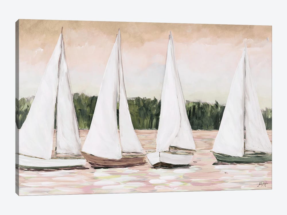 White Sails At Sunset by Julie Derice 1-piece Canvas Art Print