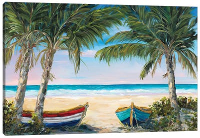 All Ashore Canvas Art Print - Palm Tree Art