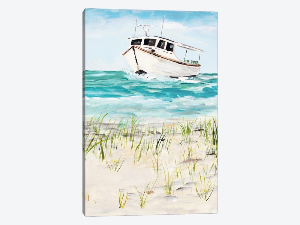 Boat By The Shore by Julie Derice 1-piece Canvas Artwork