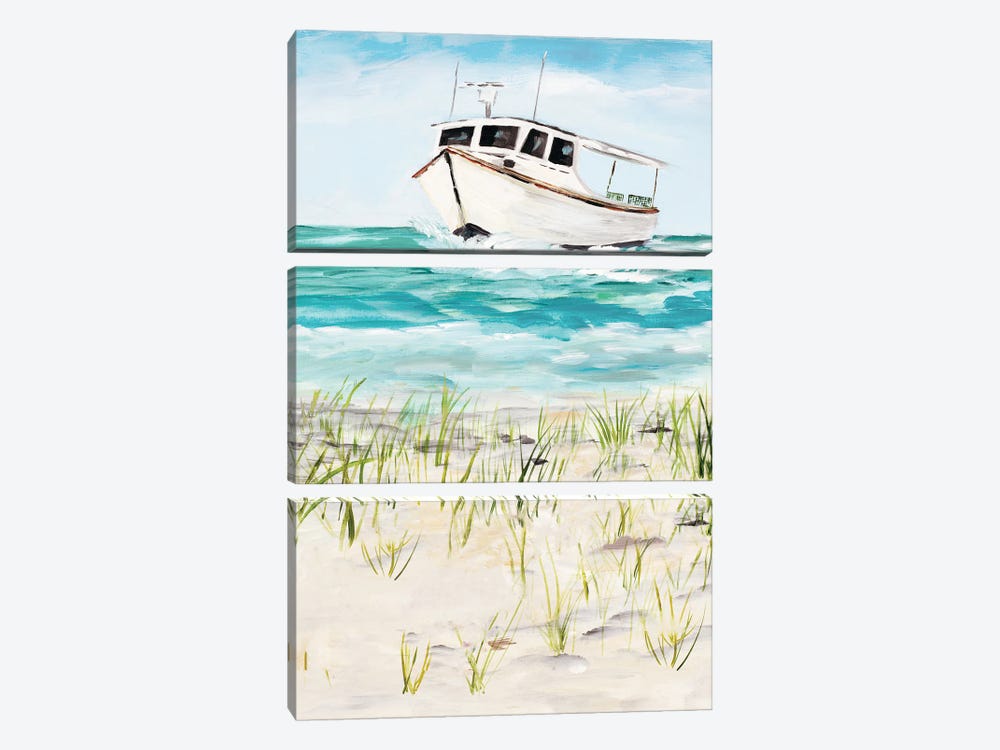 Boat By The Shore by Julie Derice 3-piece Canvas Art