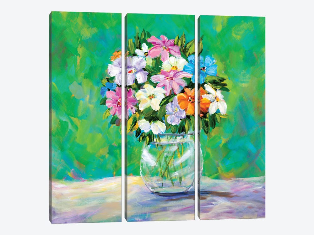 Spring Garden Bouquet by Julie Derice 3-piece Canvas Artwork