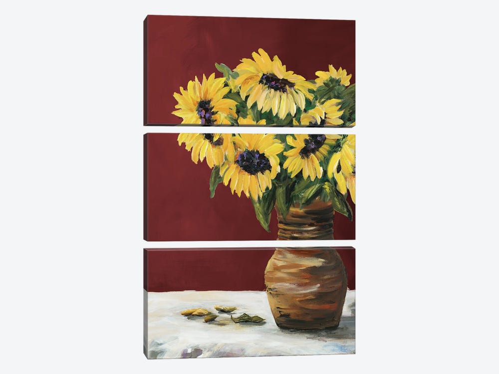 Sunflowers II by Julie Derice 3-piece Canvas Art Print