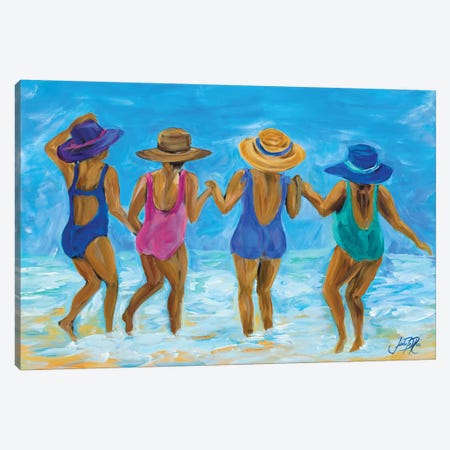 Ladies on the Beach I Canvas Print #DRC30} by Julie Derice Canvas Art Print