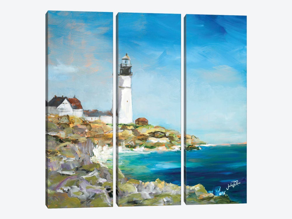 Lighthouse on the Rocky Shore I by Julie Derice 3-piece Canvas Art