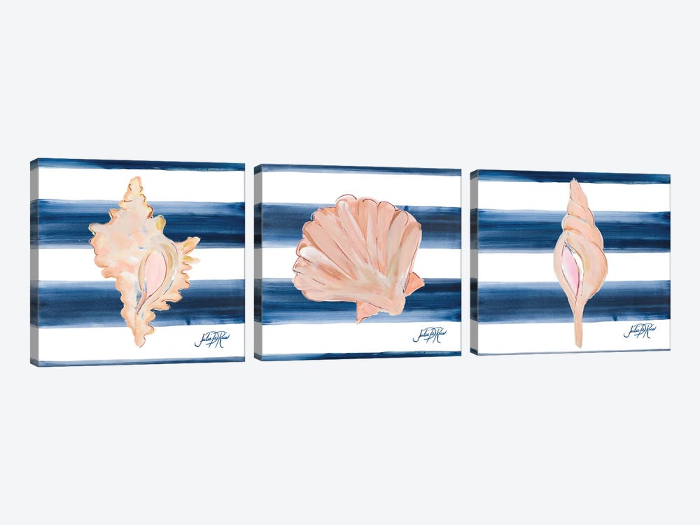 Nautical Shell Triptych by Julie Derice 3-piece Canvas Print
