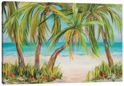 Palm Life Canvas Art Print - Tropical Beach Art