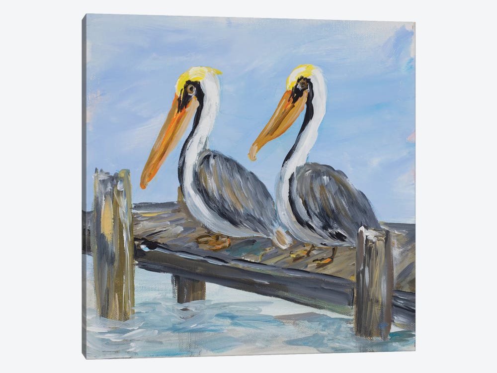 Pelicans on Deck by Julie Derice 1-piece Art Print