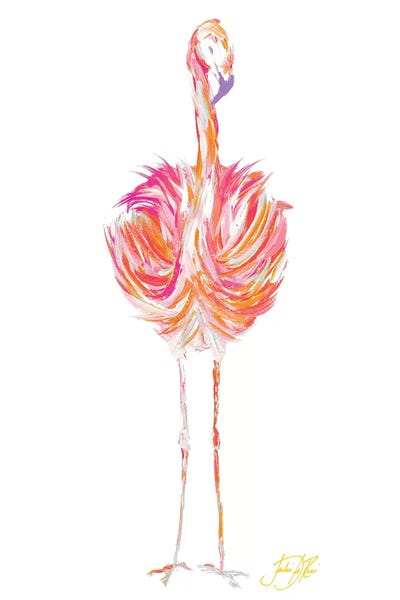 Flamingos: Punchy Flamingo I by Julie Derice