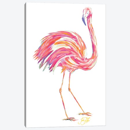 Punchy Flamingo II Canvas Print #DRC46} by Julie Derice Canvas Art Print