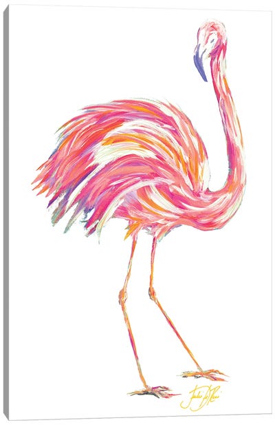 Punchy Flamingo II Canvas Art Print - Flamingo Art