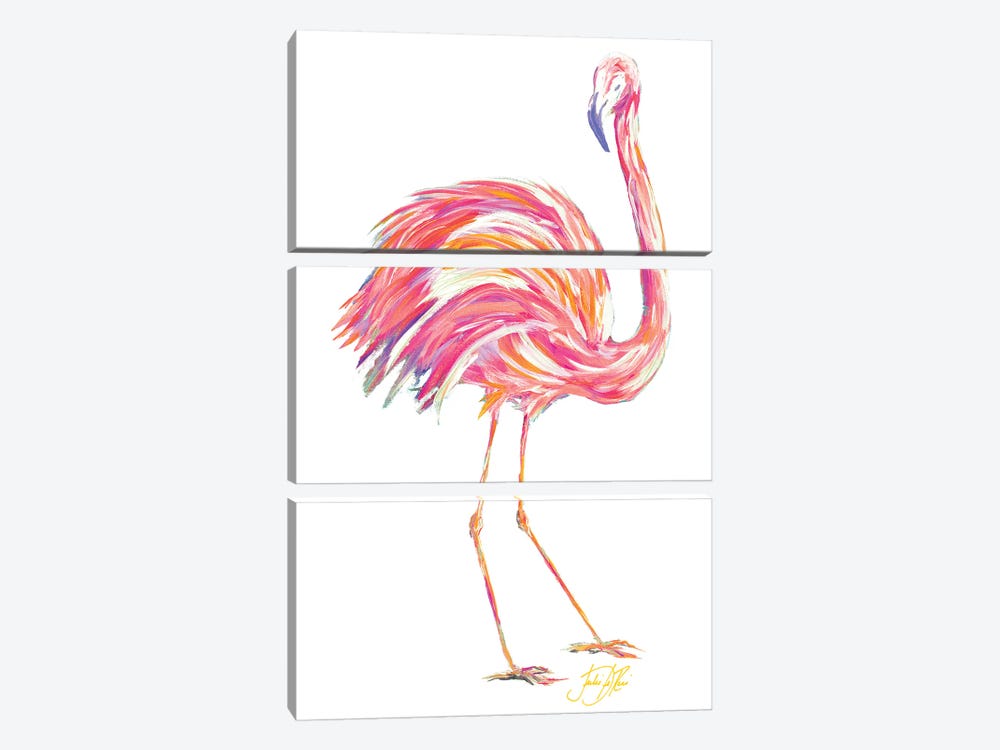 Punchy Flamingo II by Julie Derice 3-piece Canvas Art Print