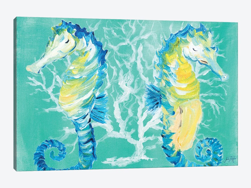 Seahorses on Coral by Julie Derice 1-piece Canvas Wall Art