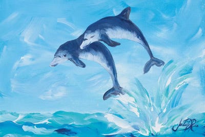 Soaring Dolphins I by Julie Derice canvas print