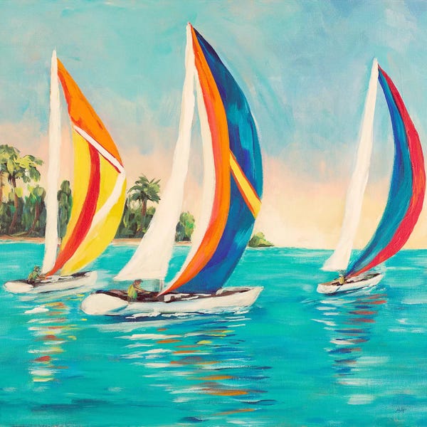 Kids Nautical Art: Sunset Sails I by Julie Derice