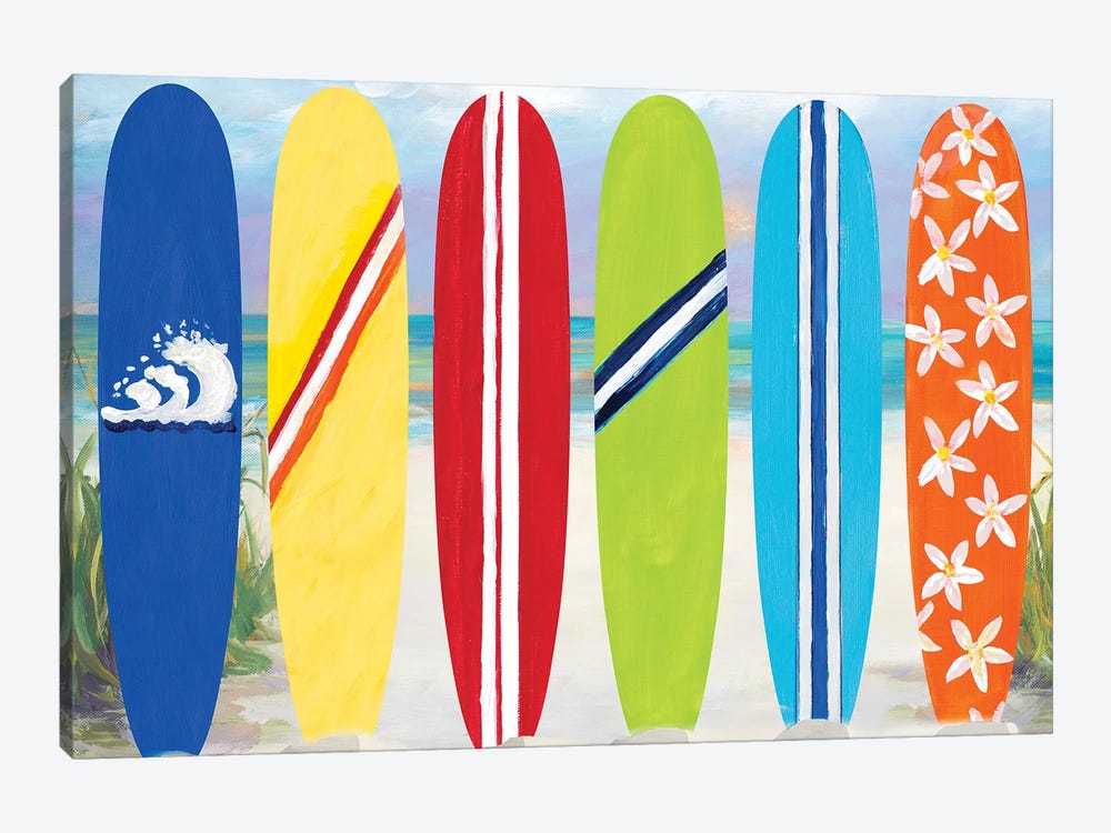 Surf Boards on the Beach by Julie Derice 1-piece Canvas Print