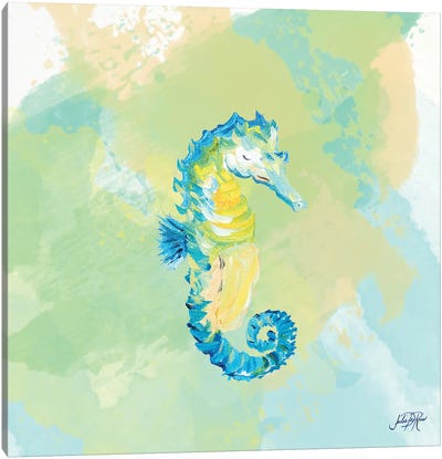 Watercolor Sea Creatures III Canvas Art Print - Seahorse Art