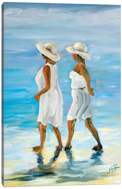 Women on Beach I Canvas Art Print - Julie Derice