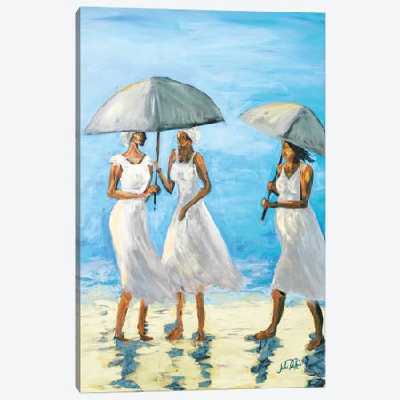 Women on Beach II Canvas Print #DRC77} by Julie Derice Canvas Art