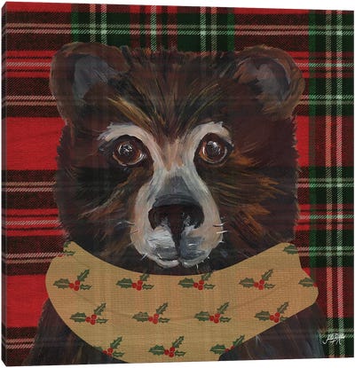 Holiday Animals I Canvas Art Print - Brown Bear Art