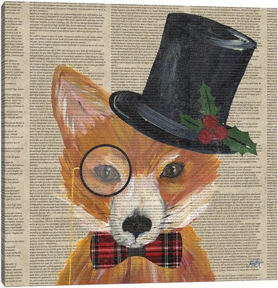 Holiday Animals III Canvas Art Print - Fox Art