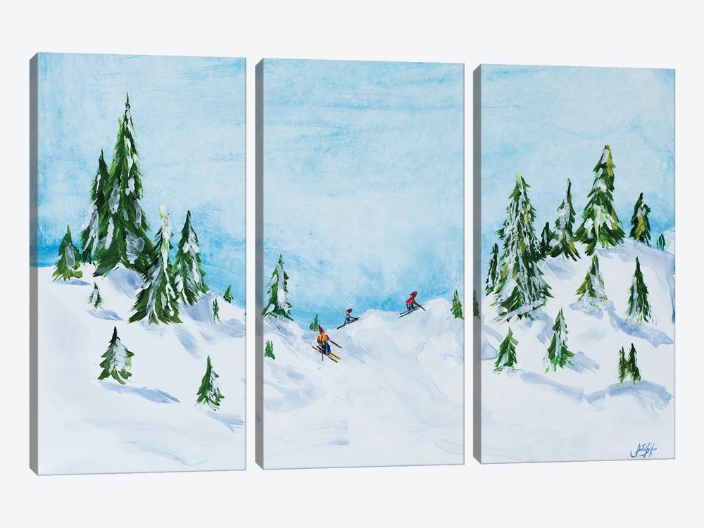 Winter Fun I by Julie Derice 3-piece Canvas Print