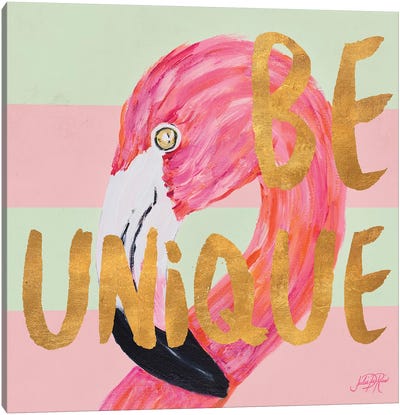 Be Wild And Unique I Canvas Art Print - Flamingo Art