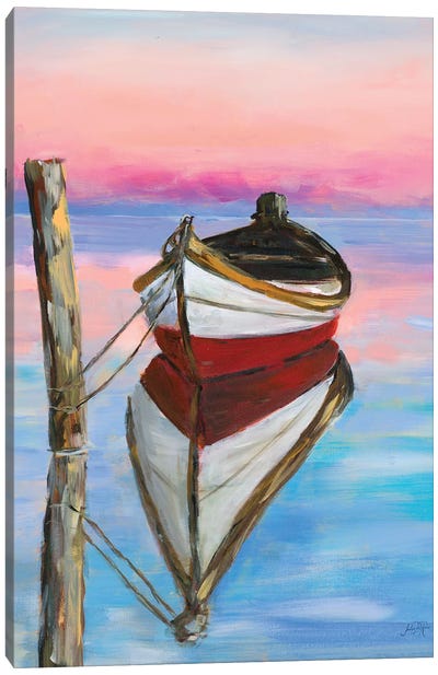 Canoe Reflection Canvas Art Print - Reflective Moments