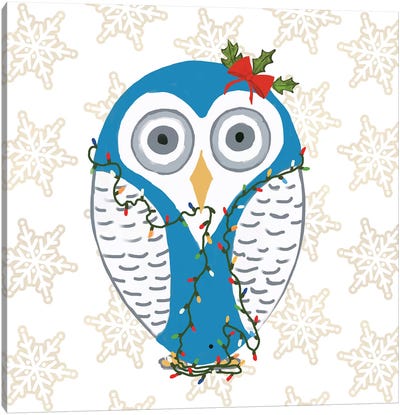 Christmas Owl I Canvas Art Print - Julie Derice