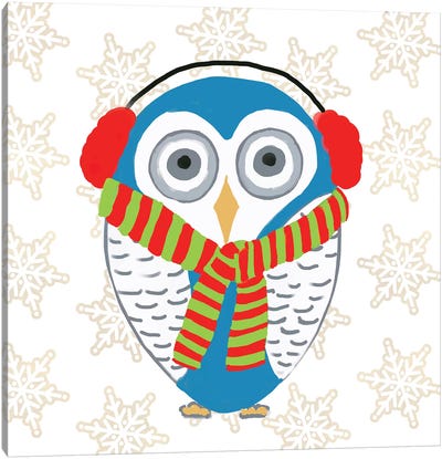 Christmas Owl II Canvas Art Print - Julie Derice
