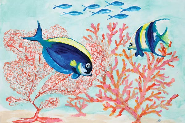 Kids Ocean Life Art: Coral Reef I by Julie Derice