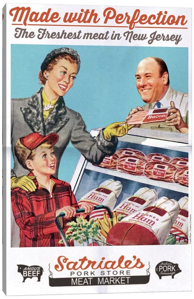 Satriale's Pork Store Canvas Art Print - Vintage Kitchen Posters