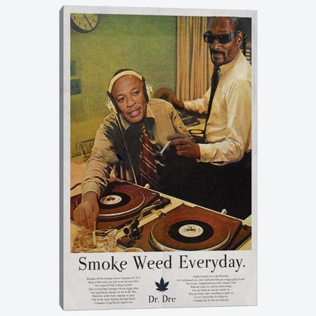 Smoke Weed Everyday Canvas Print #DRD74} by Ads Libitum Art Print