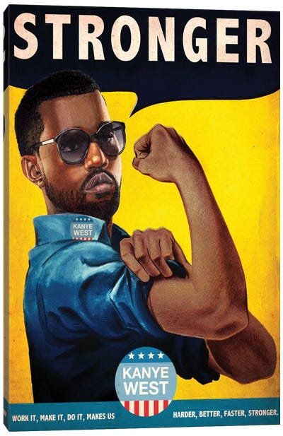 Stronger Canvas Art Print - Kanye West