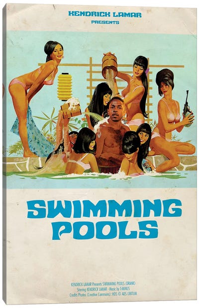 Swimming Pools Canvas Art Print - Retro Redux