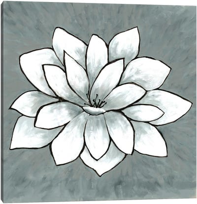 White Lotus Canvas Art Print - Zen Décor