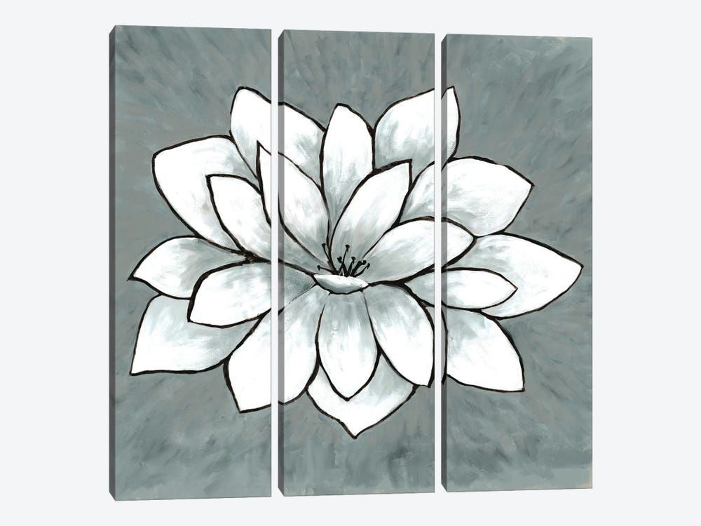 White Lotus by Doris Charest 3-piece Canvas Art Print