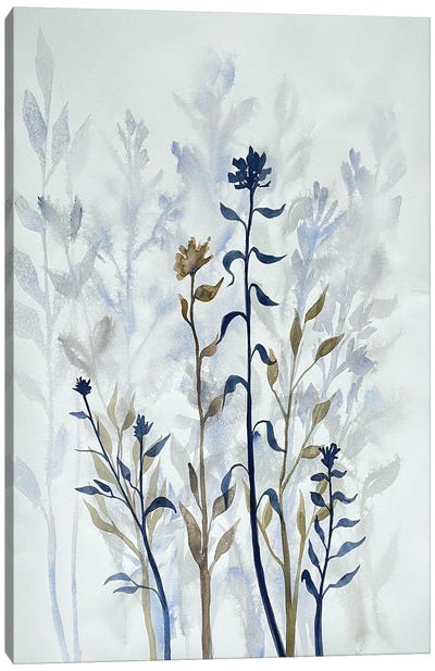 Blue Lit Growth I Canvas Art Print - Doris Charest