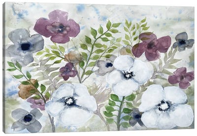 Floral Gossip II Canvas Art Print - Violets